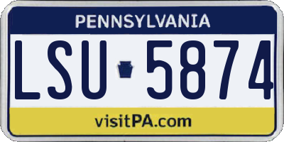 PA license plate LSU5874