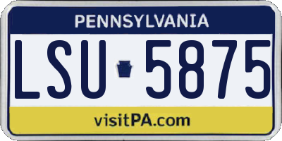 PA license plate LSU5875