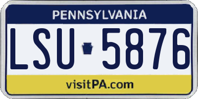 PA license plate LSU5876
