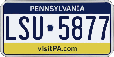 PA license plate LSU5877