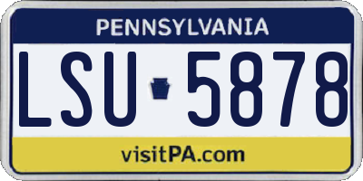 PA license plate LSU5878