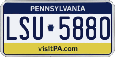 PA license plate LSU5880