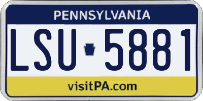 PA license plate LSU5881