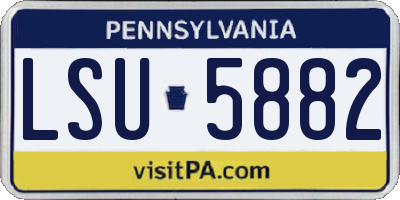 PA license plate LSU5882