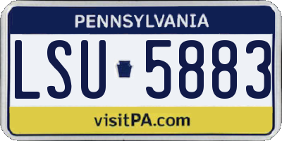 PA license plate LSU5883