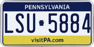 PA license plate LSU5884