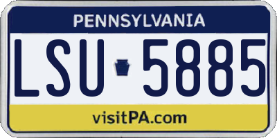 PA license plate LSU5885
