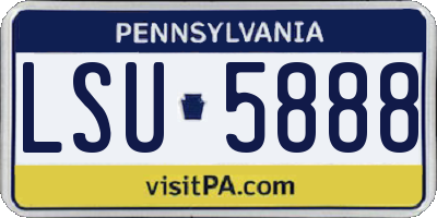 PA license plate LSU5888