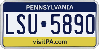 PA license plate LSU5890