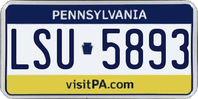 PA license plate LSU5893