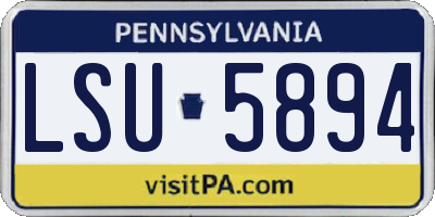 PA license plate LSU5894