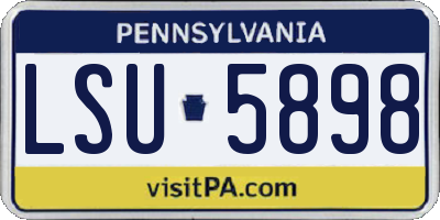 PA license plate LSU5898