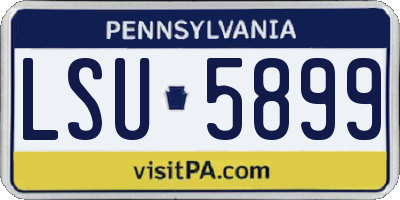 PA license plate LSU5899