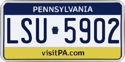 PA license plate LSU5902