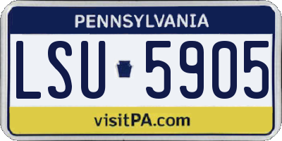 PA license plate LSU5905