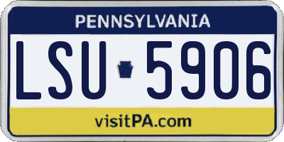 PA license plate LSU5906