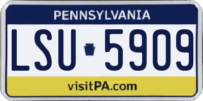 PA license plate LSU5909