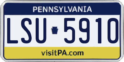 PA license plate LSU5910