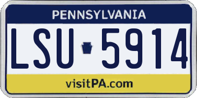 PA license plate LSU5914