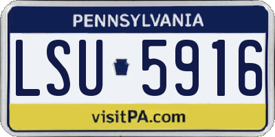PA license plate LSU5916