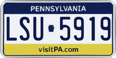 PA license plate LSU5919