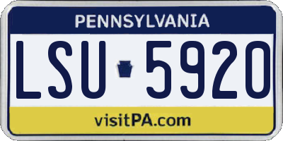 PA license plate LSU5920
