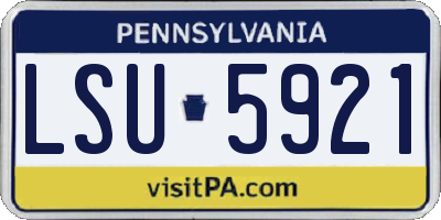 PA license plate LSU5921