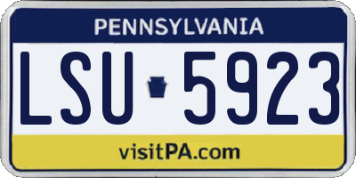 PA license plate LSU5923