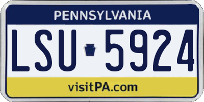 PA license plate LSU5924