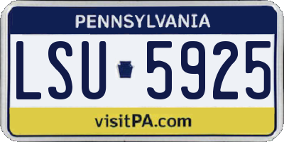 PA license plate LSU5925