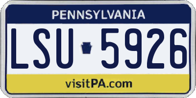 PA license plate LSU5926