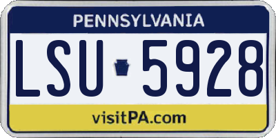 PA license plate LSU5928