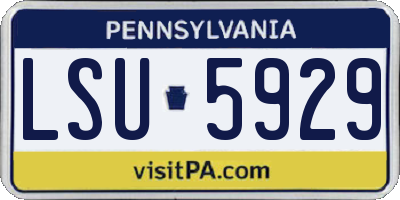 PA license plate LSU5929