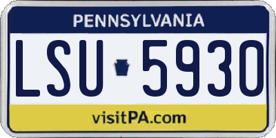 PA license plate LSU5930