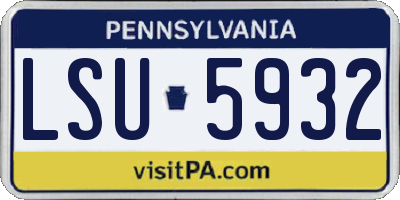 PA license plate LSU5932