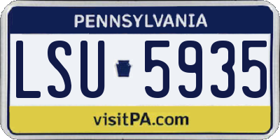 PA license plate LSU5935