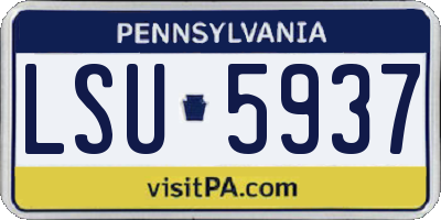 PA license plate LSU5937