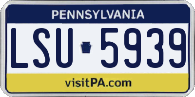 PA license plate LSU5939