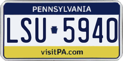 PA license plate LSU5940
