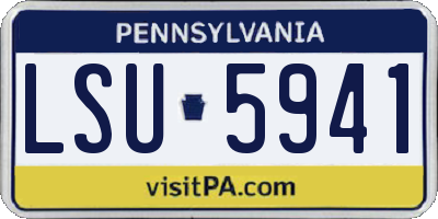 PA license plate LSU5941