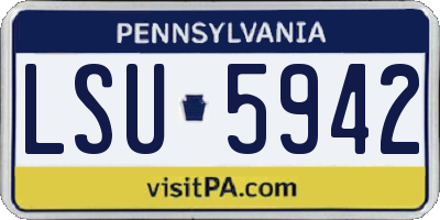 PA license plate LSU5942