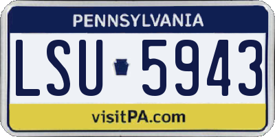 PA license plate LSU5943