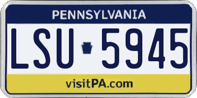 PA license plate LSU5945