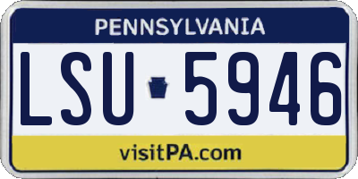 PA license plate LSU5946