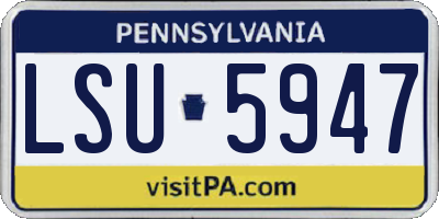 PA license plate LSU5947