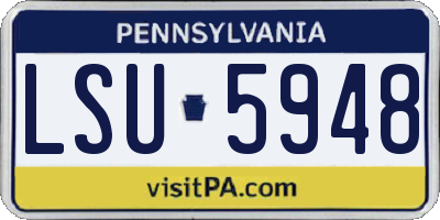 PA license plate LSU5948