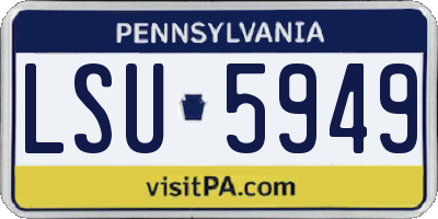 PA license plate LSU5949