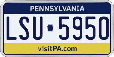 PA license plate LSU5950
