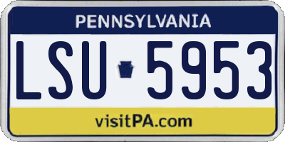 PA license plate LSU5953