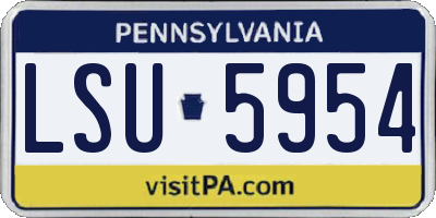 PA license plate LSU5954